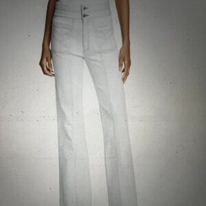 Veronica Beard Jeans Farrah 11” Wide Leg Flare size 24 Belize white